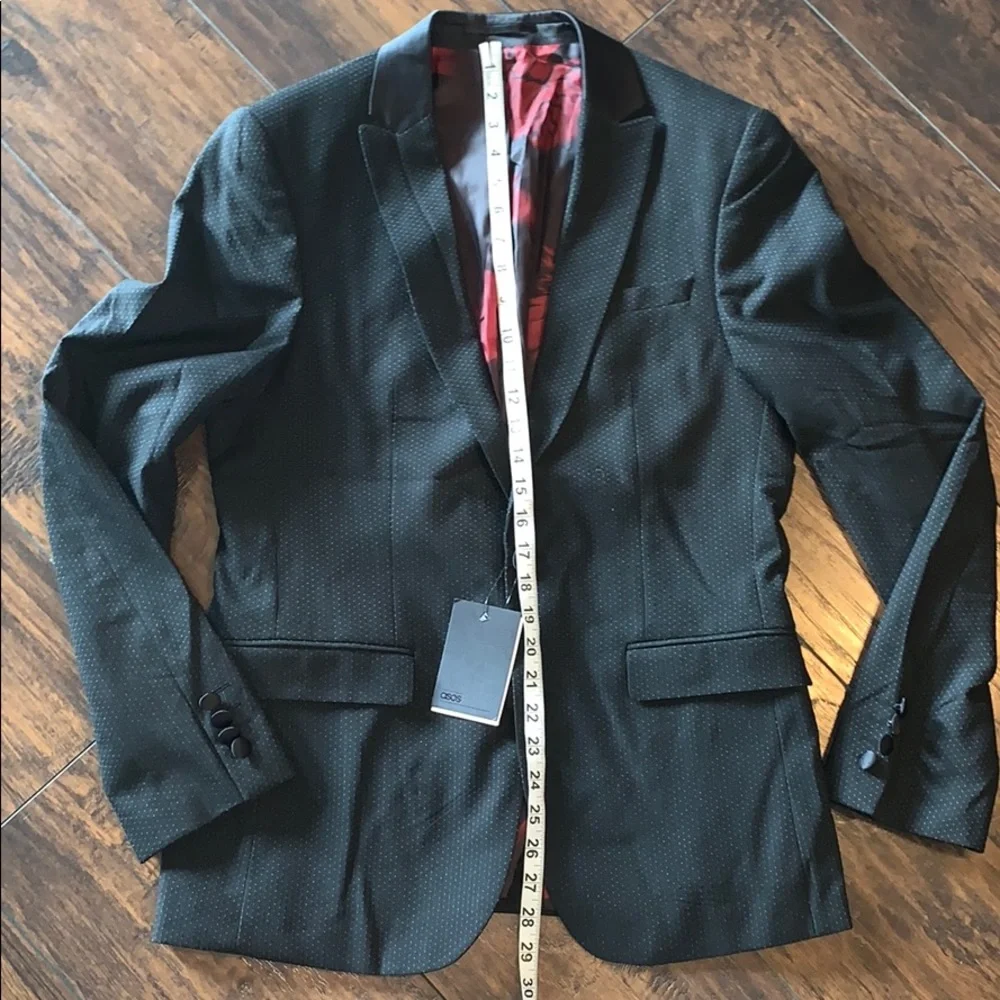 Asos New Black Blazer Size 38R Small Evening Old Money Formal Business Staple